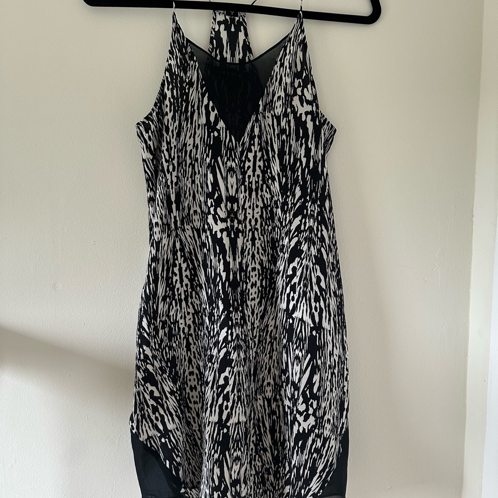 Trouve Black and White Patterned Dress
